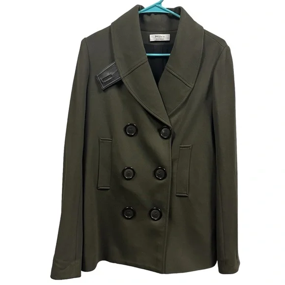 Bailey 44 USA Dark Olive and Black Double Breasted Knit Jacket Womens Medium - Picture 3 of 13